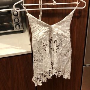 Halter lace tank